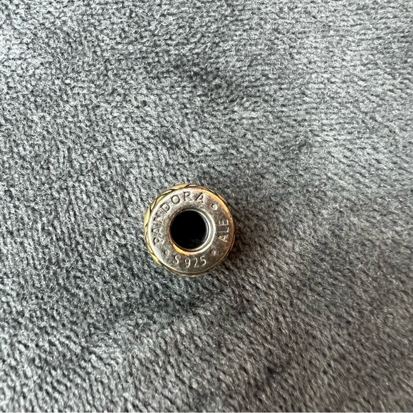 RETIRED Pandora Golden Floral Vintage Spacer Charm - Picture 2 of 2